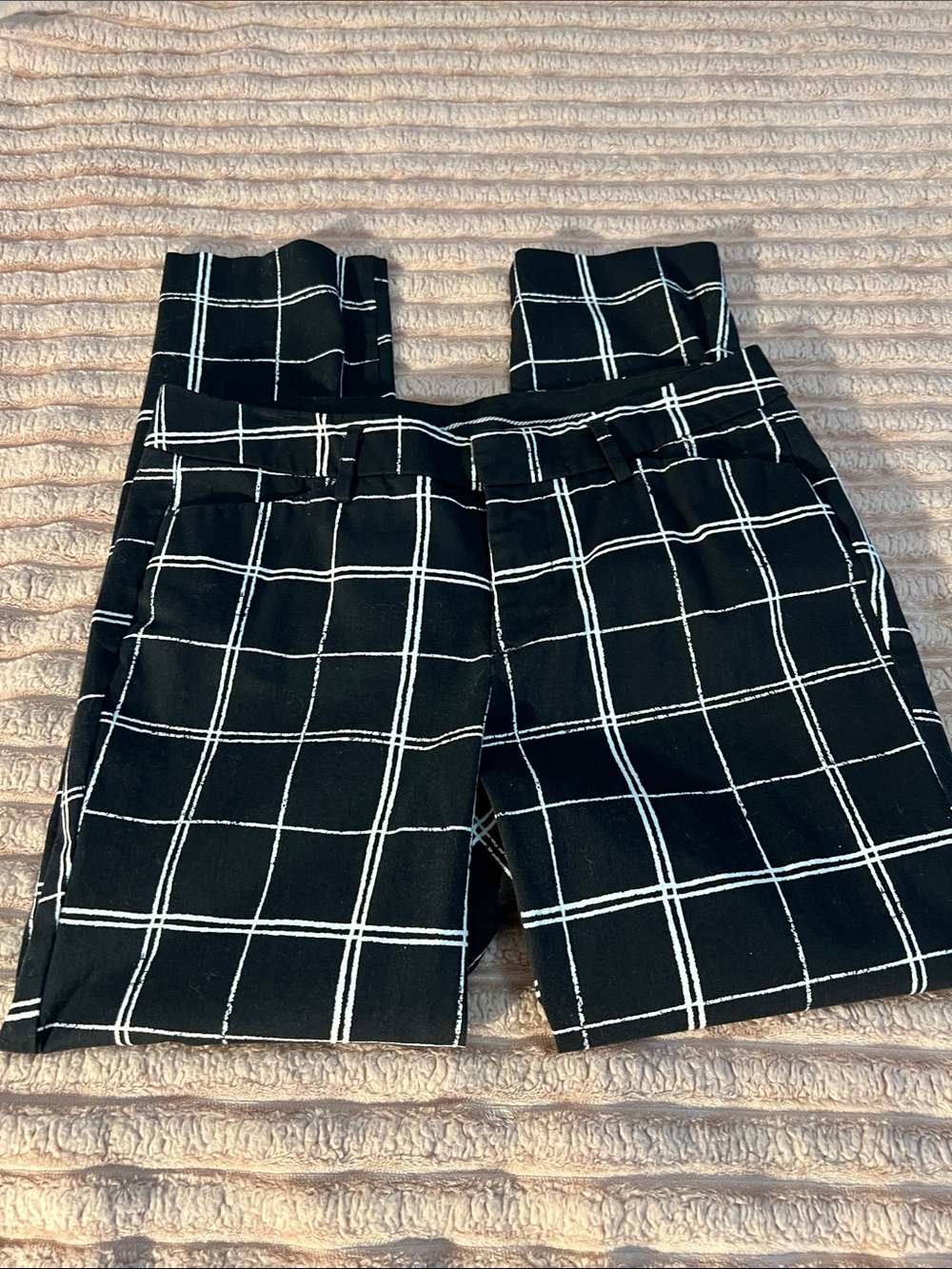 Black Windowpane Dress Pants - Classic Checked Women’s Stylus Pants Size 8